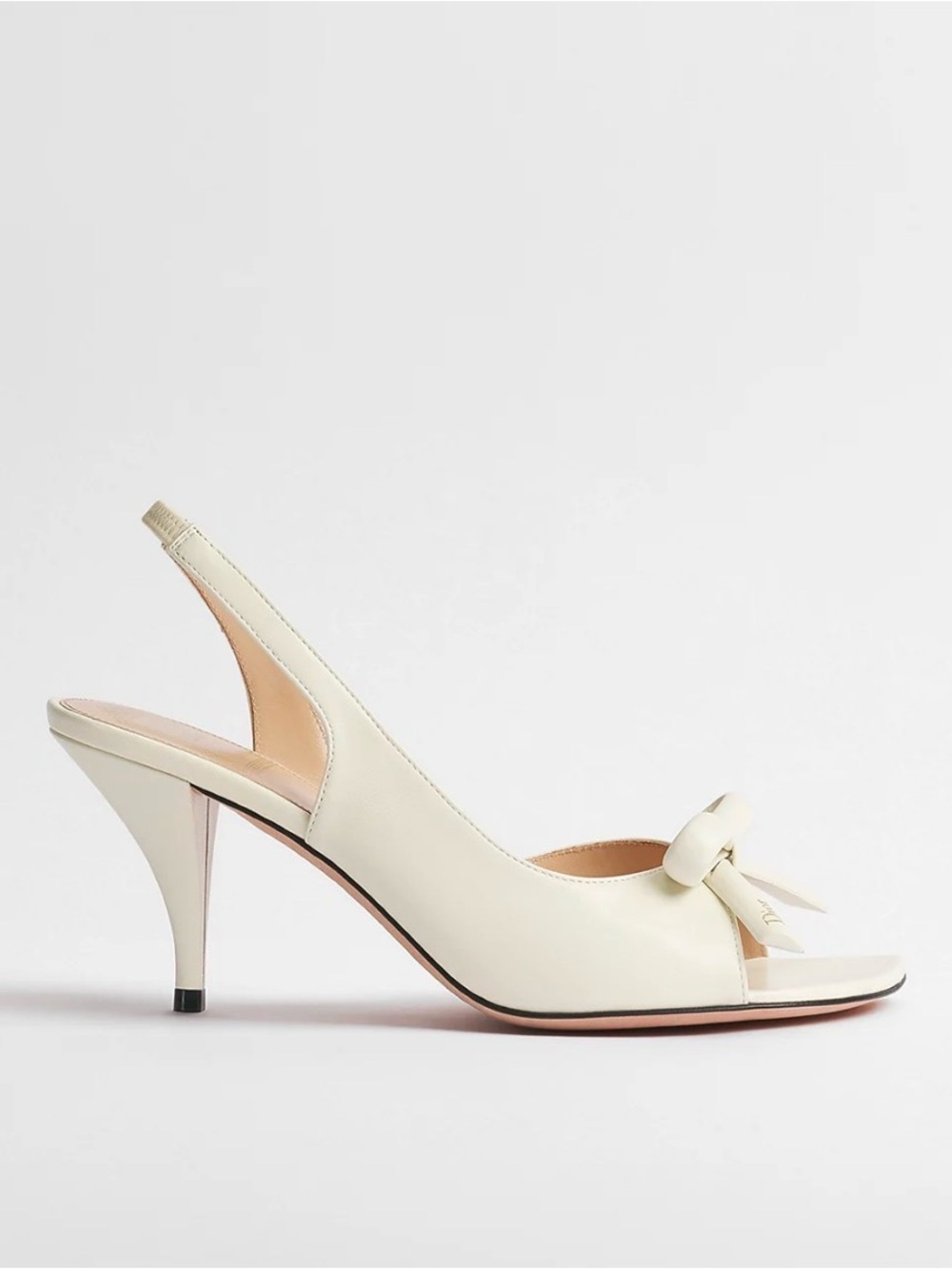 Women’s off white Slingback Kitten Heel Sandal with Bow 39.5eu/9.5us